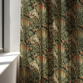 William Morris Artichoke Linen Curtain Panel, Dark Boho Drape, Folk Floral Berry Print - Image 3