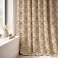 Celestial Moon Sun Linen Curtain Panel, Terracotta Boho Drape, Mystic Star Crescent Print - Image 3