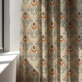 Celestial Moon Sun Linen Curtain Panel, Terracotta Boho Drape, Mystic Star Crescent Print - Image 2