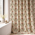 Mughal Block Print Linen Curtain Panel, Dusty Pink Boho Drape, Indian Floral Stem Print - Image 4