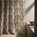 Mughal Block Print Linen Curtain Panel, Dusty Pink Boho Drape, Indian Floral Stem Print - Image 5