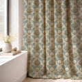 Botanical Bulb Linen Curtain Panel, Dusty Blue Boho Drape, Herb Garden Medallion Print - Image 5