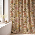 Peony Dahlia Linen Curtain Panel, Pink Mustard Boho Drape, Vintage Garden Floral Print - Image 6