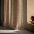 Paisley Stripe Linen Curtain Panel, Terracotta Gold Boho Drape, Ornate Floral Border Print - Image 4