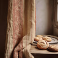 Paisley Stripe Linen Curtain Panel, Terracotta Gold Boho Drape, Ornate Floral Border Print - Image 7
