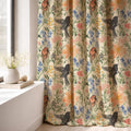 Blackbird Wildflower Linen Curtain Panel, Colorful Boho Drape, Garden Bird Floral Print - Image 5