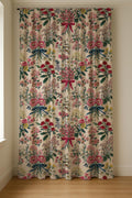 Bouquet Ribbon Linen Curtain Panel, Pink Floral Boho Drape, Garden Posy Botanical Print - Image 7