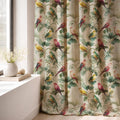 Tropical Parrot Linen Curtain Panel, Colorful Bird Boho Drape, Jungle Leaf Nature Print - Image 4