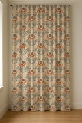 Celestial Moon Sun Linen Curtain Panel, Terracotta Boho Drape, Mystic Star Crescent Print - Image 6