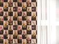 Botanical Checker Linen Curtain Panel, Pink Yellow Boho Drape, Wildflower Checkered Print - Image 8