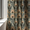 Art Nouveau Linen Curtain Panel: Vintage Floral Botanical Drapes in Soft Sage and Blush - Image 4