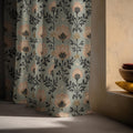 Art Nouveau Linen Curtain Panel: Vintage Floral Botanical Drapes in Soft Sage and Blush - Image 3