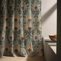 Art Nouveau Linen Curtain Panel: Vintage Floral Botanical Drapes in Soft Sage and Blush - Image 5