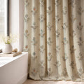 Wildflower Stem Linen Curtain Panel, Natural Beige Boho Drape, Delicate Botanical Sprig Print - Image 3