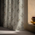 Wildflower Stem Linen Curtain Panel, Natural Beige Boho Drape, Delicate Botanical Sprig Print - Image 5