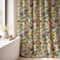 Vintage Floral Linen Curtain Panel: Pansy Botanical Drapes in Warm Neutral Farmhouse Style - Image 6