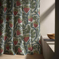 Strawberry Linen Curtain Panel: Vintage Botanical Fruit Drapes in Cottage Farmhouse Style - Image 4