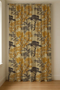 Vintage Landscape Linen Curtain Panel: Nature Tree Toile Drapes in Warm Neutral Tones - Image 2