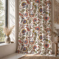Jacobean Crewel Linen Curtain Panel, Colorful Boho Drape, Folk Floral Paisley Vine Print - Image 6
