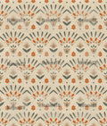 Scandinavian Folk Linen Curtain Panel, Terracotta Sage Boho Drape, Nordic Geometric Tulip Print - Image 3