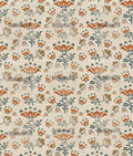 Mughal Lotus Linen Curtain Panel, Terracotta Teal Boho Drape, Indian Folk Floral Repeat Print - Image 3