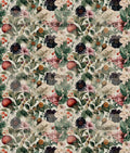 Dark Botanical Linen Curtain Panel, Moody Floral Boho Drape, Vintage Berry Garden Print - Image 4