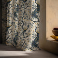 Vintage Peacock Linen Curtain Panel: Elegant Bird Botanical Drapes in Art Nouveau Style - Image 5