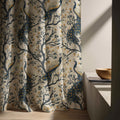 Vintage Peacock Linen Curtain Panel: Elegant Bird Botanical Drapes in Art Nouveau Style - Image 6