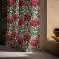 William Morris Style Linen Curtain Panel: Deep Red Floral Art Nouveau Drapes - Image 6