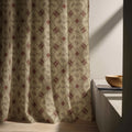 Vintage French Tile Linen Curtain Panel: Rustic Terracotta Cottage Drapes for Farmhouse Decor - Image 6