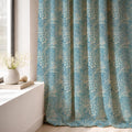 Blue Botanical Linen Curtain Panel: Vintage Floral Cottage Drapes for Farmhouse Window Decor - Image 4