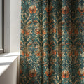 Vintage Botanical Linen Curtain Panel: William Morris Style Rustic Floral Drapes for Cottage Decor - Image 5