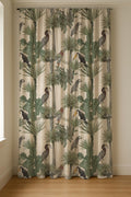 Tropical Bird Linen Curtain Panel: Jungle Botanical Drapes for Exotic Cottage Decor - Image 3