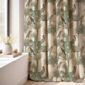 Tropical Bird Linen Curtain Panel: Jungle Botanical Drapes for Exotic Cottage Decor - Image 4