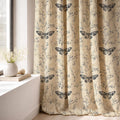 Vintage Butterfly Linen Curtain Panel: Botanical Nature Drapes in Neutral Farmhouse Style - Image 5