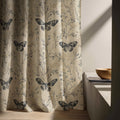Vintage Butterfly Linen Curtain Panel: Botanical Nature Drapes in Neutral Farmhouse Style - Image 6