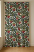 Strawberry Linen Curtain Panel: Vintage Botanical Fruit Drapes in Cottage Farmhouse Style - Image 2