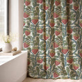 Strawberry Linen Curtain Panel: Vintage Botanical Fruit Drapes in Cottage Farmhouse Style - Image 3
