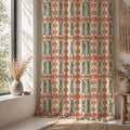 Celestial Moon Phase Linen Curtain Panel, Dusty Pink Teal Boho Drape, Mystic Circle Print - Image 5