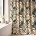 Vintage Peacock Linen Curtain Panel: Elegant Bird Botanical Drapes in Art Nouveau Style - Image 3
