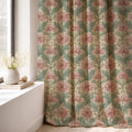 Vintage Pink Floral Linen Curtain Panel: William Morris Style Botanical Drapes for Cottage Decor - Image 4