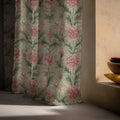 Vintage Pink Floral Linen Curtain Panel: William Morris Style Botanical Drapes for Cottage Decor - Image 7