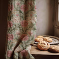 Vintage Pink Floral Linen Curtain Panel: William Morris Style Botanical Drapes for Cottage Decor - Image 2