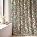 Vintage Bird Linen Curtain Panel: Blue Botanical Toile Drapes in Rustic Cottage Style - Image 4