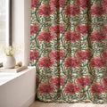 William Morris Style Linen Curtain Panel: Deep Red Floral Art Nouveau Drapes - Image 4