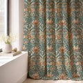 Vintage Botanical Linen Curtain Panel: William Morris Style Rustic Floral Drapes for Cottage Decor - Image 3