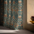 Vintage Botanical Linen Curtain Panel: William Morris Style Rustic Floral Drapes for Cottage Decor - Image 6