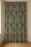 Vintage Botanical Linen Curtain Panel: William Morris Style Rustic Floral Drapes for Cottage Decor - Image 2